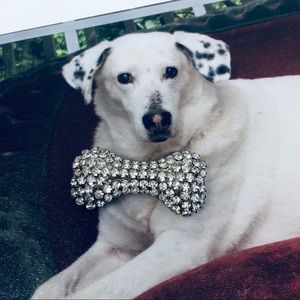 Vintage rhinestone dog bone brooch 🩷pin